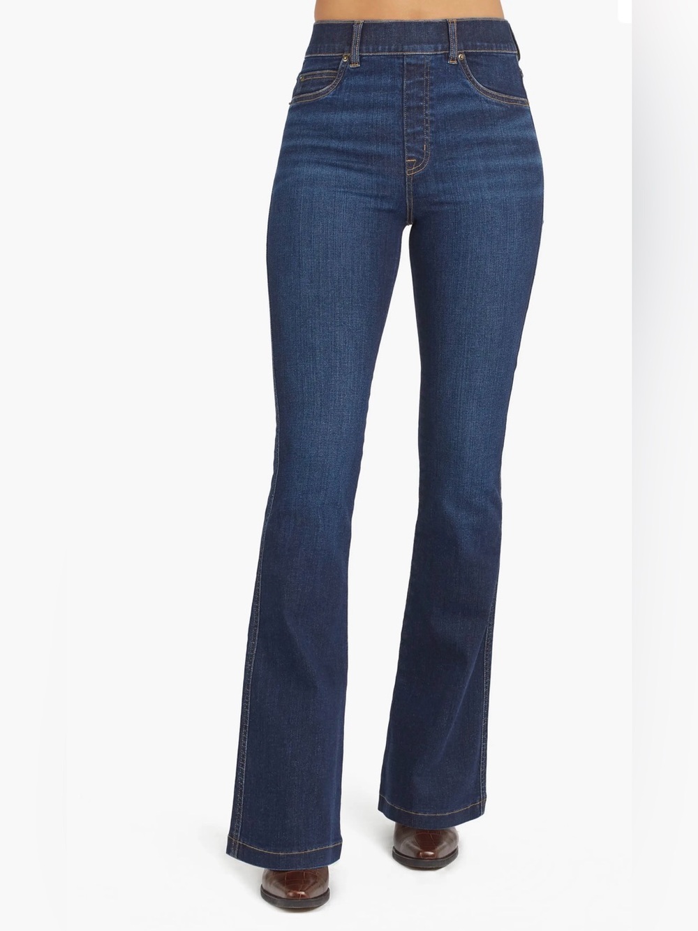 SPANX High-Rise Flared Women's Jeans - midnight $148 msrp
